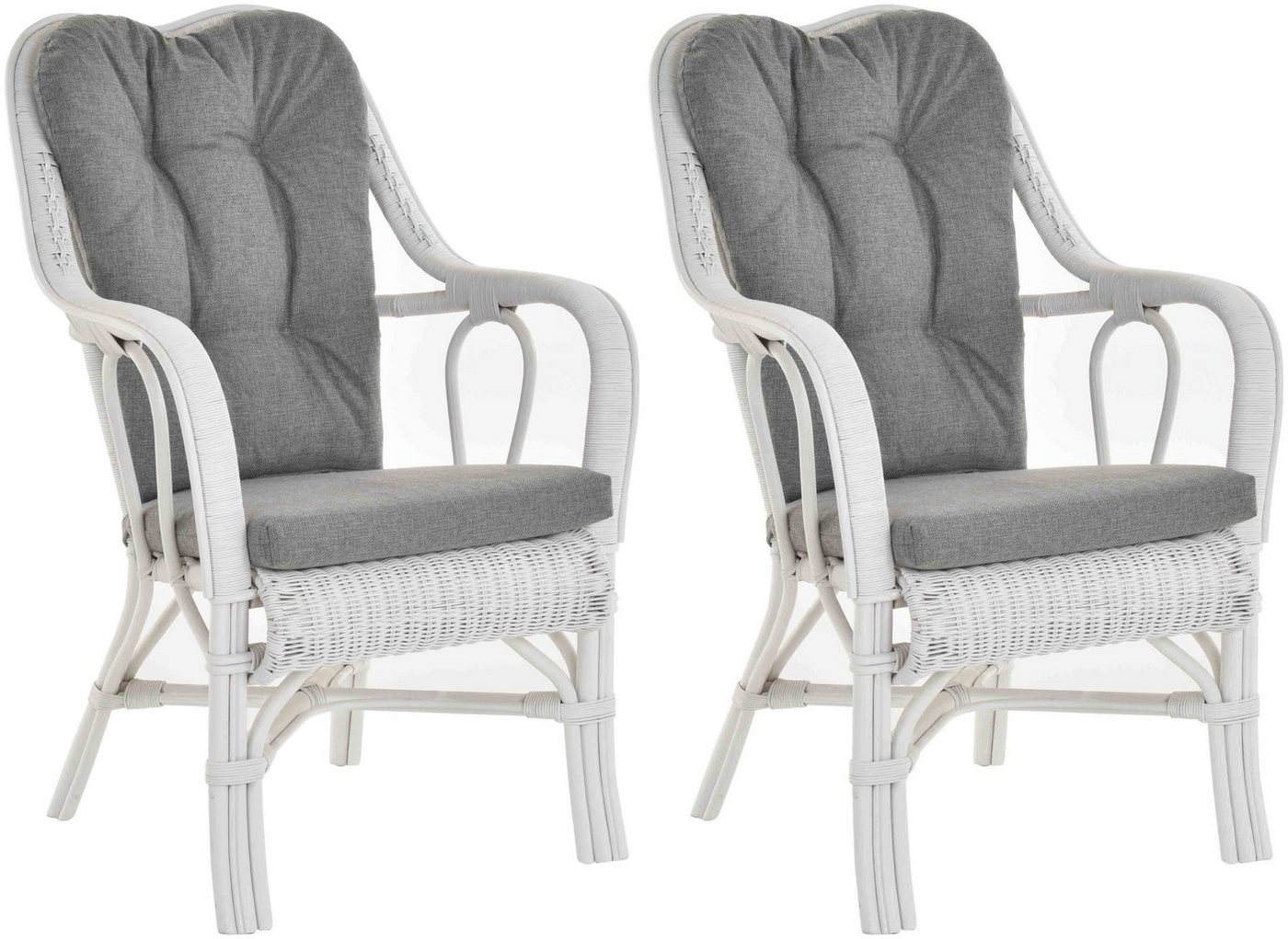 Krines Home Loungesessel Set/2 Rattan Wintergartensessel Harrison Wintergarten Rattansessel (2-St., 2er-Set), hohe Rückenlehne mit Armlehne von Krines Home