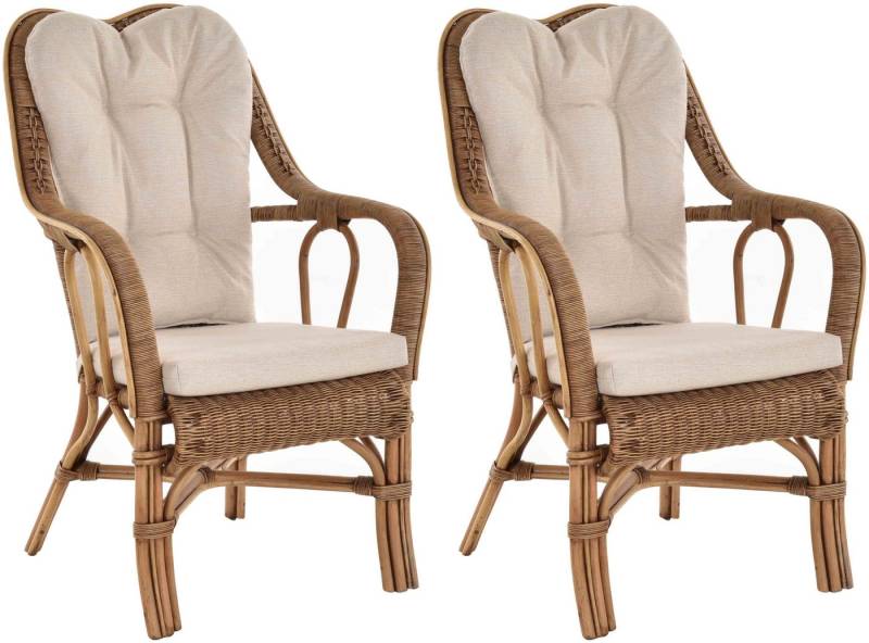 Krines Home Loungesessel Set/2 Rattan Wintergartensessel Harrison Wintergarten Rattansessel (2-St., 2er-Set), hohe Rückenlehne mit Armlehne von Krines Home