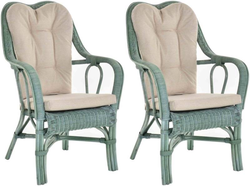 Krines Home Loungesessel Set/2 Rattan Wintergartensessel Harrison Wintergarten Rattansessel (2-St., 2er-Set), hohe Rückenlehne mit Armlehne von Krines Home