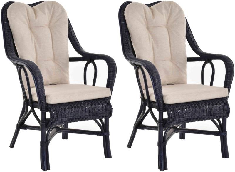 Krines Home Loungesessel Set/2 Rattan Wintergartensessel Harrison Wintergarten Rattansessel (2-St., 2er-Set), hohe Rückenlehne mit Armlehne von Krines Home