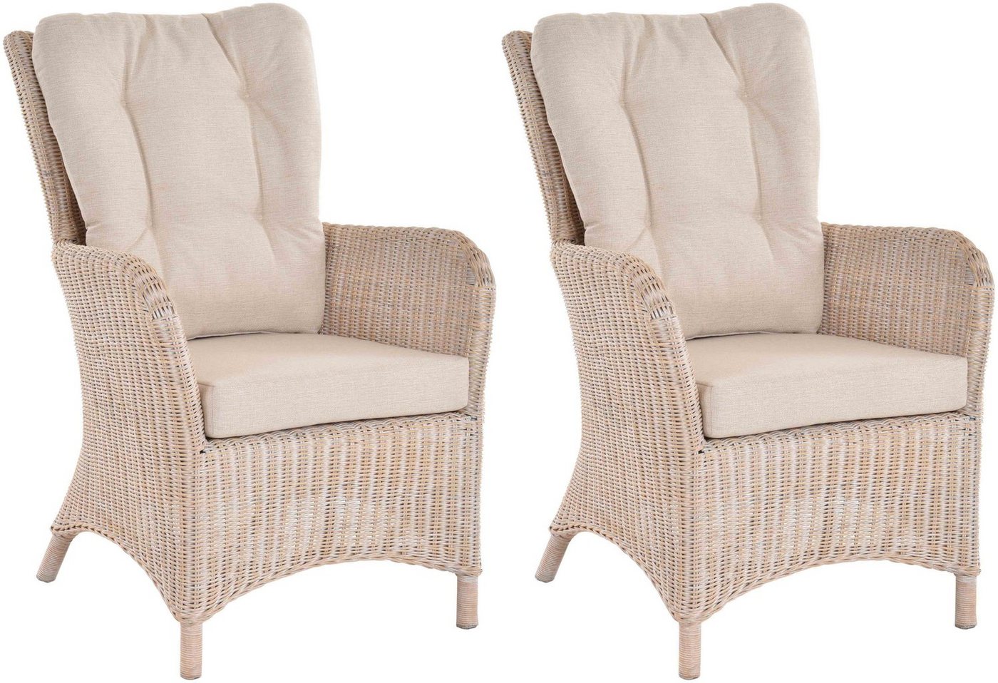 Krines Home Ohrensessel 2er Set Moderner Rattan Wintergartensessel mit hoher Rückenlehne (2er-Set, 2-St., 2er-Set), Ohrenbackensessel Sessel Esszimmer mit Armlehne von Krines Home