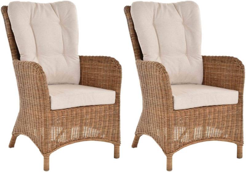 Krines Home Ohrensessel 2er Set Moderner Rattan Wintergartensessel mit hoher Rückenlehne (2er-Set, 2-St., 2er-Set), Ohrenbackensessel Sessel Esszimmer mit Armlehne von Krines Home