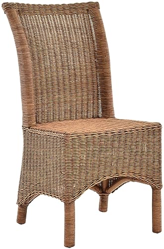 Krines Home Rattan Esszimmerstuhl hohe Rückenlehne Rattanstuhl Esszimmer Korbstuhl (Vintage Braun) von Krines Home