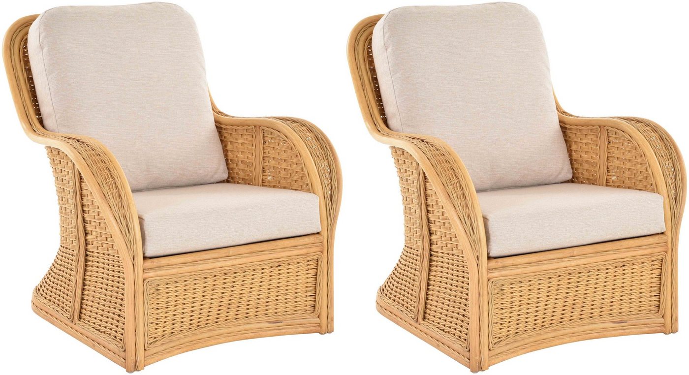 Krines Home Relaxsessel 2er Set Wohnzimmersessel Carlo Rattan Sessel Lesesessel Armlehnsessel (2-St., 2er-Set) von Krines Home