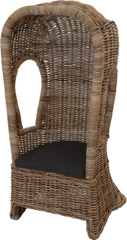 Krines Home Sessel Kindersessel Sessel aus echtem Rattan Kinderstuhl inkl. Polster, in Strandkorb Optik, Kindermöbel Junior von Krines Home