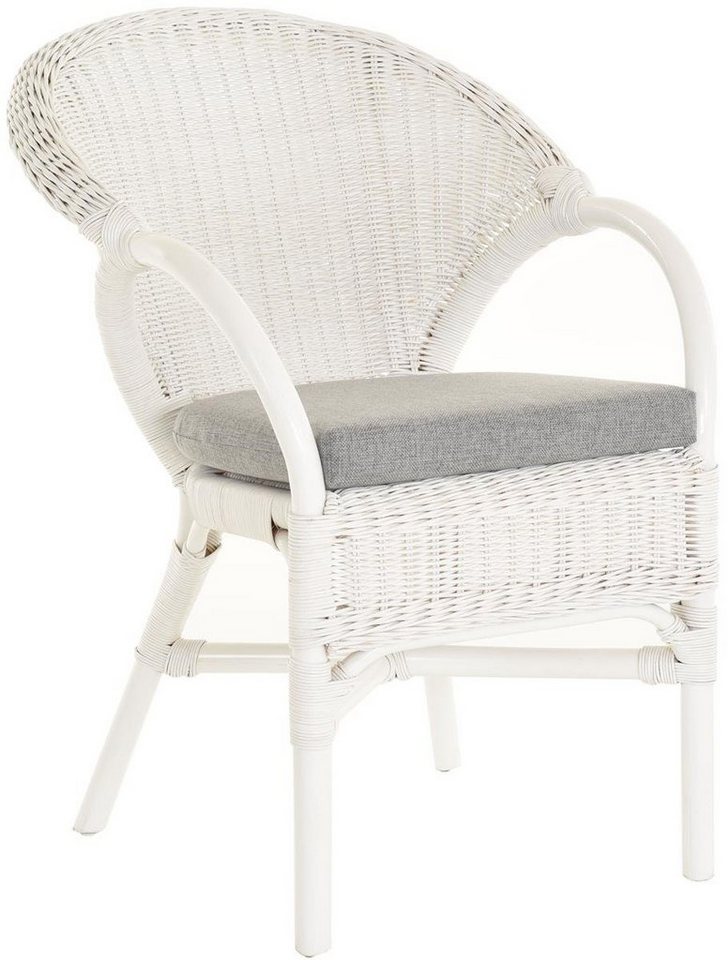 Krines Home Sessel Rattansessel Lounge Rattanstuhl Armlehne Clubsessel Wintergartensessel, Stapelbar von Krines Home