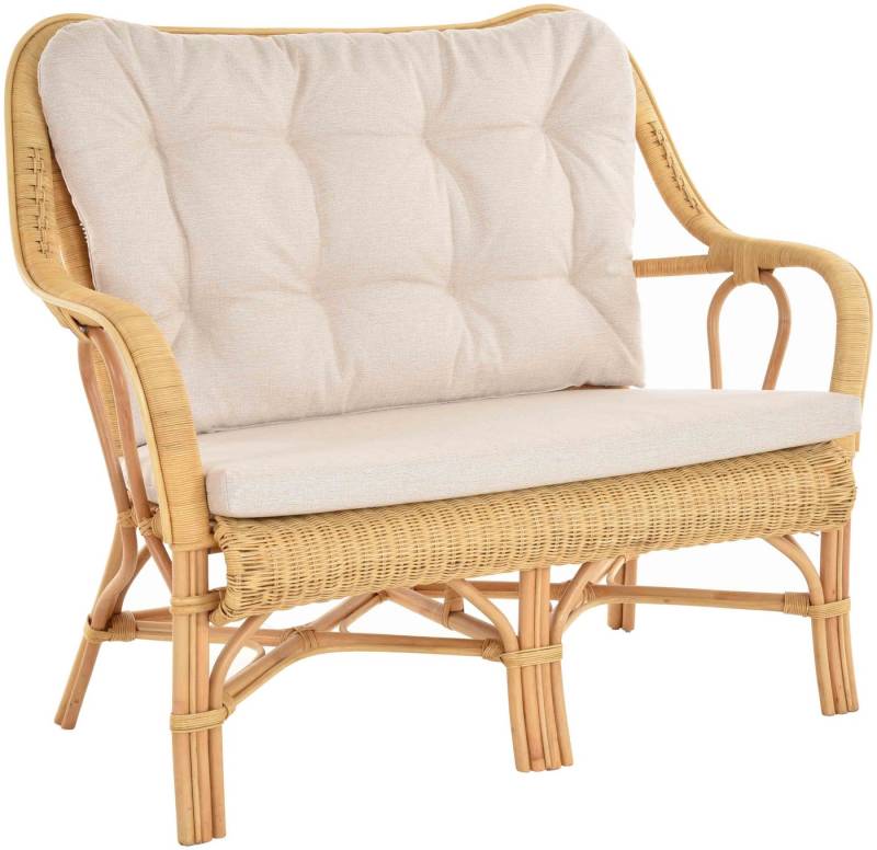 Krines Home Sitzbank Rattan Zweisitzer Bank Harrison Küchenbank Wintergarten Zweisitzer, Wintergartenbank Bank Sofa von Krines Home