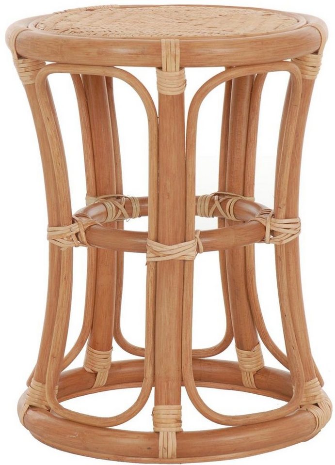 Krines Home Sitzhocker Hoher Rattan Hocker Rund Sitzhocker aus echtem Rattan/Rattanhocker, Blumenhocker Beistell Hocker Fußhocker Krines Home Sitzhocker Hoher Rattan Hocker Rund Sitzhocker aus echtem Rattan/Rattanhocker, Blumenhocker Beistell Hocker Fußhocker von Krines Home