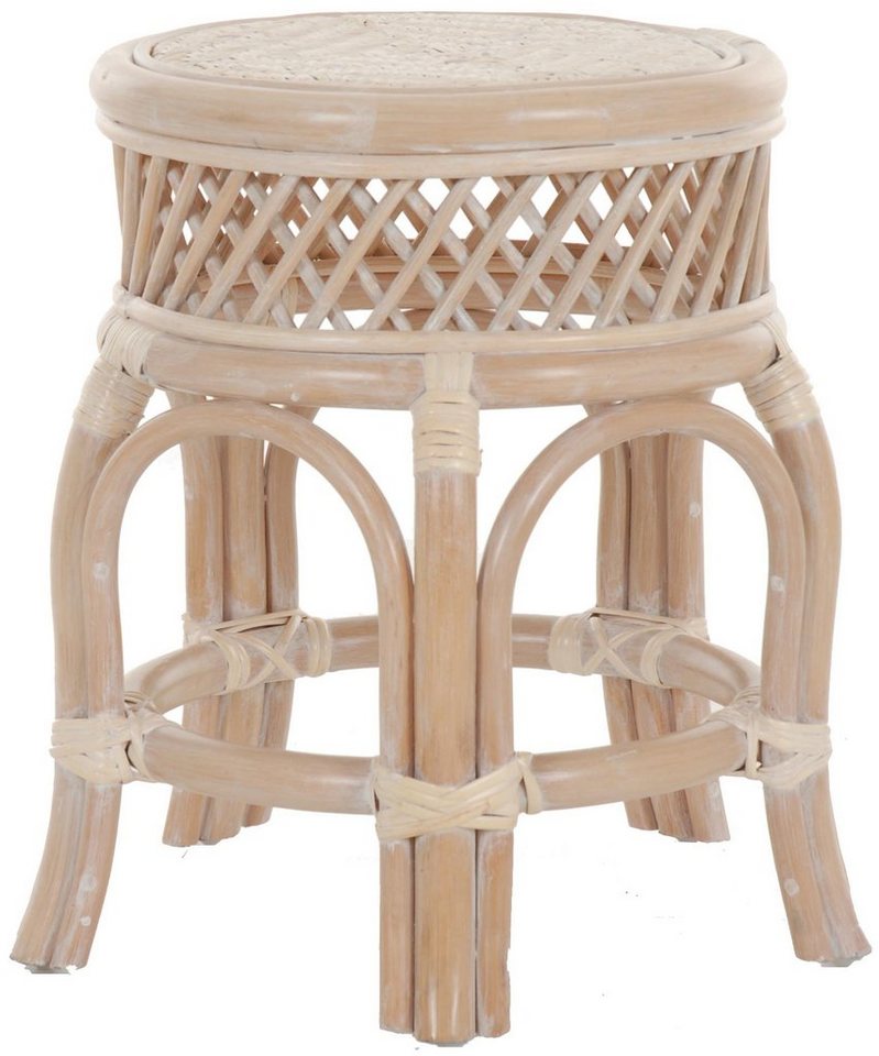 Krines Home Sitzhocker Stabiler Rattanhocker 5 Beine Sitzhocker / Rattan Hocker Blumenhocker, Beistell Hocker Fußhocker Pflanzhocker von Krines Home