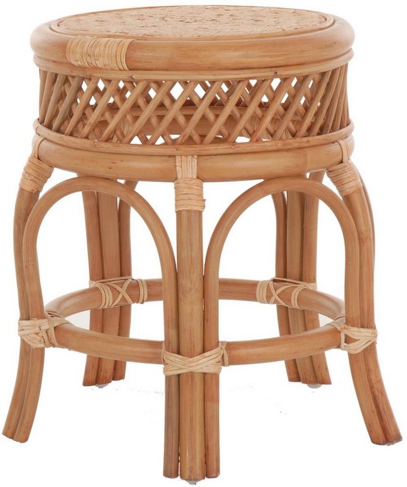 Krines Home Sitzhocker Stabiler Rattanhocker 5 Beine Sitzhocker / Rattan Hocker Blumenhocker, Beistell Hocker Fußhocker Pflanzhocker von Krines Home