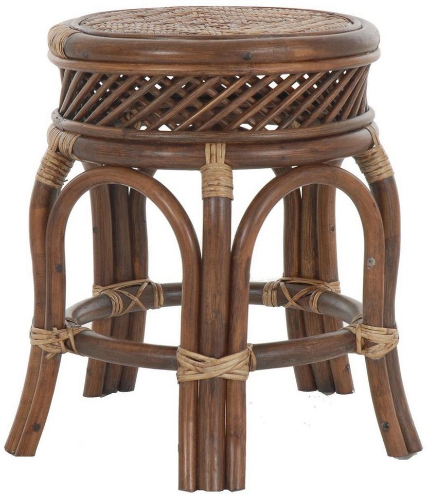 Krines Home Sitzhocker Stabiler Rattanhocker 5 Beine Sitzhocker / Rattan Hocker Blumenhocker, Beistell Hocker Fußhocker Pflanzhocker von Krines Home