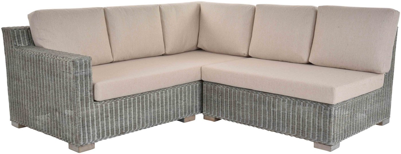 Krines Home Wohnlandschaft Rattan Ecksofa Vermont Wohnzimmer Couch L Form Rattan Ecklounge Ecke, Eckgarnitur Wohnlandschaft 200x200 einseitig offen von Krines Home