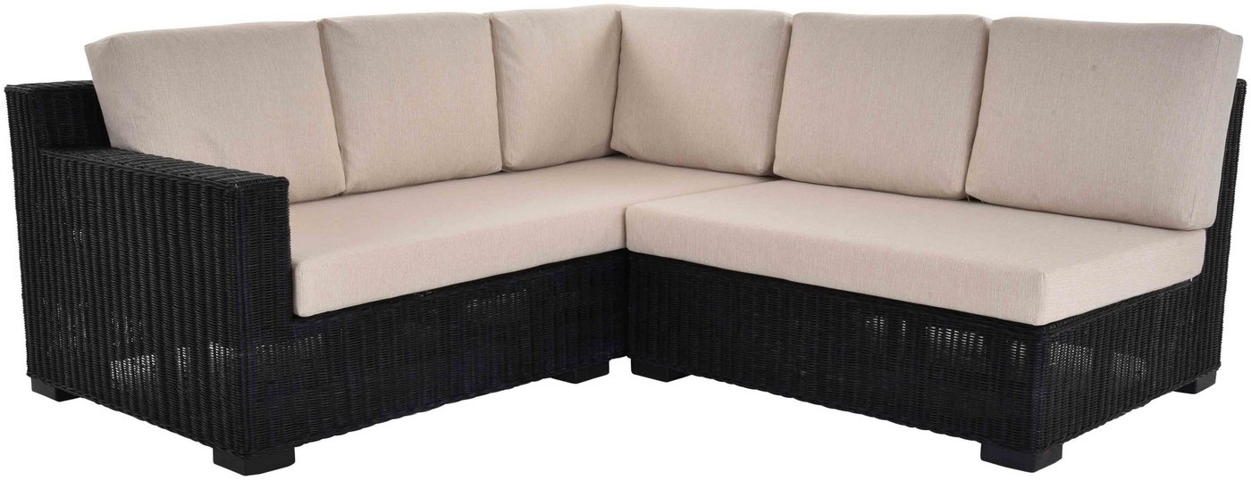 Krines Home Wohnlandschaft Rattan Ecksofa Vermont Wohnzimmer Couch L Form Rattan Ecklounge Ecke, Eckgarnitur Wohnlandschaft 200x200 einseitig offen von Krines Home