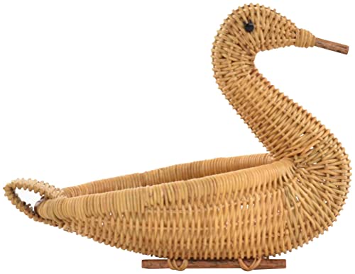 Rattan Dekofigur Aufbewahrung Korb Tier Figur Kinderzimmer Deko Kindermöbel (Ente, Honig) von Krines Home