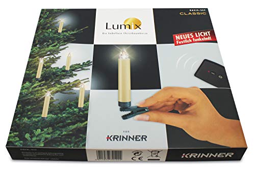 LED-Funk-Lichterkette, kabellos, 10-teilig, Elfenbeinfarben, Weißes Licht, inkl. 10 Batterien von Krinner