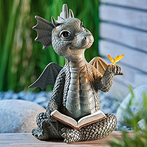 Kriosey—Accessories Schöne Hof Drachenskulptur Gartendrachen Figuren Deko Tierfigur Gartenstatue Dekorative Handarbeit Ornament Polyresin Wetterfest Garten Drachen Figuren von Kriosey—Accessories