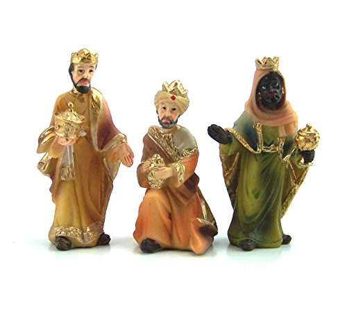 Krippenfiguren Set 3 Teile. 7 cm. Hlg. DREI Könige aus Polyresin, handbemalt von Krippenbau-Lewen