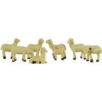 Handbemalte Krippenfiguren Schafherde 7-Tlg., Ca. 4 cm, Ybö 077 Geeignet Für Von 7-9 cm von Krippenursel