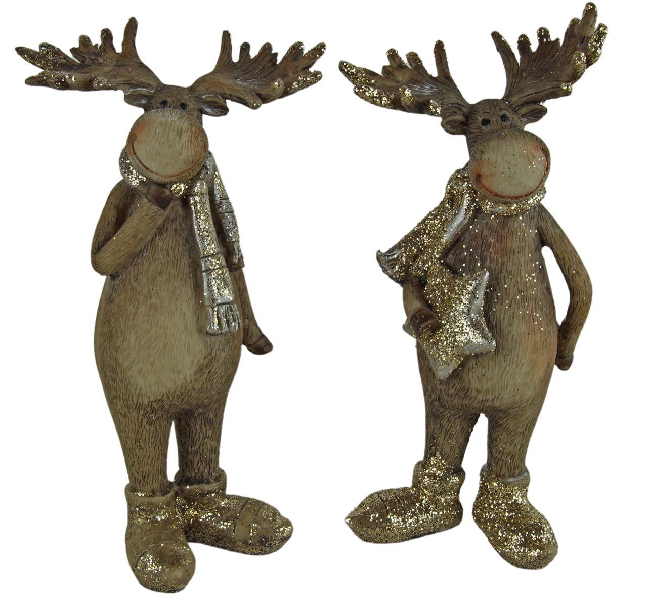 IKO Tierfigur 2er Set Liebliche Elche Glitzer (Set 2 teilig, 2 St), Glitteroberfläche von IKO