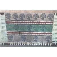 4×6 Handblock Bedruckte Baumwolle Bereich Teppich Schlafzimmer Teppich| Flurteppich| Küchenteppich| Kinderzimmer von KrishnaCreativeArts