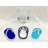 Flip Flop Weinglas Und Untersetzer Set von KrisleighKreations
