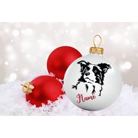 Weihnachtskugel Border Collie - Personalisiert Mit Name 8cm Oder 10cm- Dein Unikat Perfektes Geschenk von KrissisBastelstore