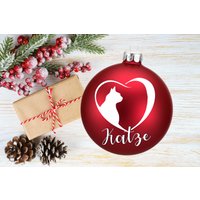 Weihnachtskugel Deine Katze - Personalisiert Mit Name 8cm Oder 10cm- Dein Unikat Dein Perfektes Geschenk von KrissisBastelstore