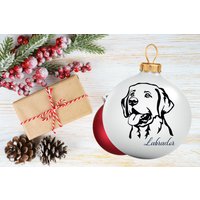 Weihnachtskugel Labrador - Personalisiert Mit Name 8cm Oder 10cm- Dein Unikat Perfektes Geschenk von KrissisBastelstore