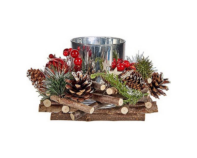 Krist+ Dekoobjekt Weihnachtliche Kerzenhalter Holz natürlich Rot Silberfarben grün 20 x Krist+ Dekoobjekt Weihnachtliche Kerzenhalter Holz natürlich Rot Silberfarben grün 20 x von Krist+