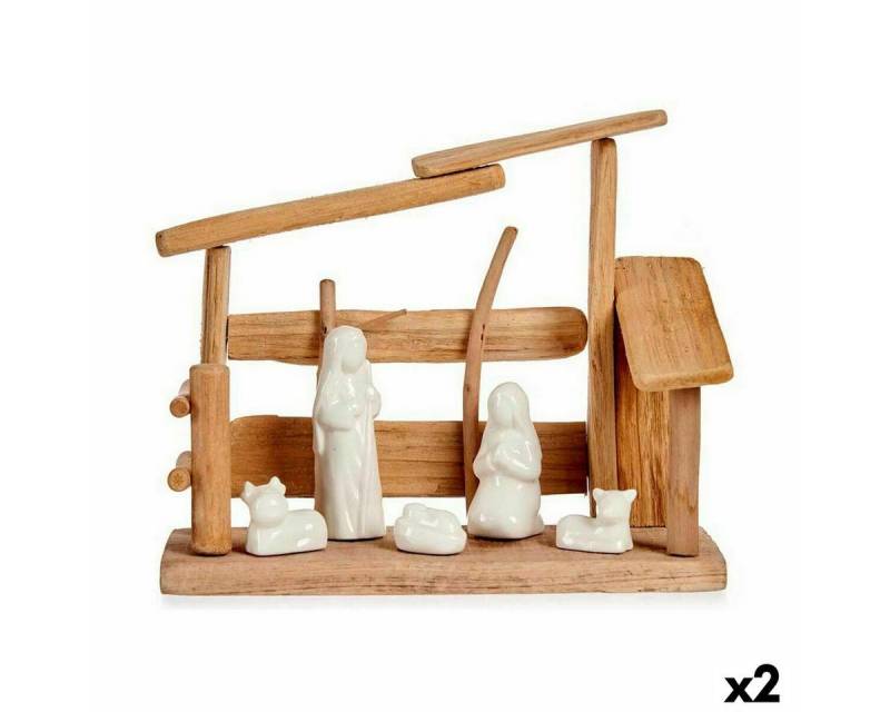 Krist+ Dekoobjekt Weihnachtskrippe Weiß natürlich Holz aus Keramik 10 x 21 x 25 cm 2 Stü Krist+ Dekoobjekt Weihnachtskrippe Weiß natürlich Holz aus Keramik 10 x 21 x 25 cm 2 Stü von Krist+