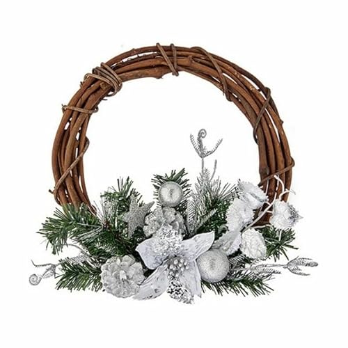 Krist+ Weihnachtskranz Braun Grün Holz Kunststoff 33 x 9 x 35 cm (12 Stück) von Krist+