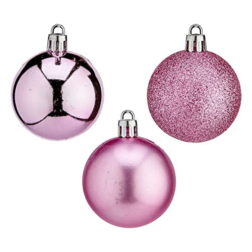 Krist+ Weihnachtskugeln Ø 5 cm 24 Stück rosa Kunststoff von Krist+