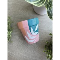 Handbemalter Blumentopf 10 cm | Boho Terrakotta Topf Tontopf Dekor Wohnkultur Geschenke Für Sie von KristaCollective