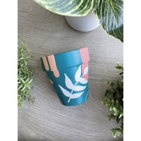 Handbemalter Blumentopf 10 cm | Boho Terrakotta Topf Tontopf Dekor Wohndekor Übertopf Geschenke Für Sie von KristaCollective