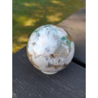 B-Ware Grüner Blumenachat Kugel 6, 0 cm | Dekoration Heilstein| Kristallkugel Edelsteinkugel Kristall Edelstein Achatkugel Achat von KristallLiebeCo