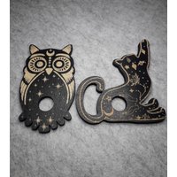 Halter Für Kristallkugeln Ständer Edelsteinkugel Holz Katze Oder Eule Kugelhalter Kugelständer von KristallLiebeCo