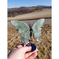 Moosachat Schmetterling | Schmetterlingsflügel Flügel Auf Ständer Edelstein Kristall Edelsteinschmetterling Kristallschmetterling von KristallLiebeCo