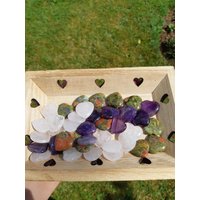Süßes Herz Unakit Amethyst Oder Bergkristall | Heilstein Kristall Edelstein Kristallherz Schnitzerei Carving Edelsteinherz von KristallLiebeCo