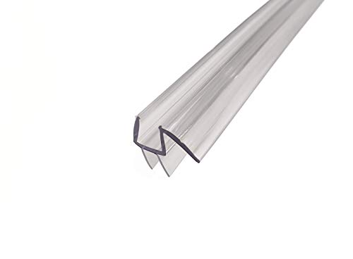 KRISTHAL Dusch-Türdichtung mit doppelter Dichtlippe unten und Abtropfleiste aus hartem Kunststoff, hochtransparent, 200 cm Länge, für 8 mm Glasstärke - Art.Nr. S009B1.8 von Kristhal Dusch- & Baddesign