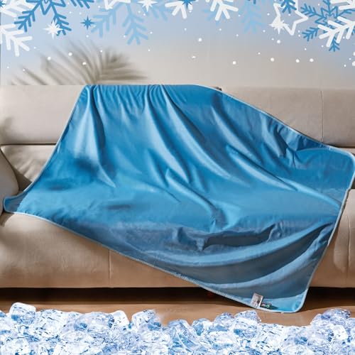 Kritter Planet wasserdichte Kühlende Hundedecke Waschbar, Kratzfeste Decke Schutz für Sofa Couch Bett, Leichte Kühle Katze Hundedecke Sofa Abdeckung, 150 x 130 cm, Blau von Kritter Planet