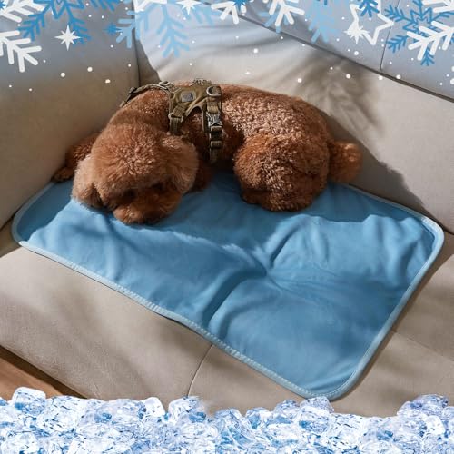 Kritter Planet wasserdichte Kühlende Hundedecke Waschbar, Kratzfeste Decke Schutz für Sofa Couch Bett, Leichte Kühle Katze Hundedecke Sofa Abdeckung, 75 x 50 cm, Blau von Kritter Planet