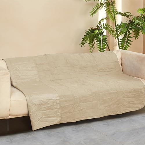 Kritter Planet wasserdichte Hundedecke für Sofa Couch Bett, Waschbar Pee Proof Hundedecke Katzendecke für Outdoor Indoor, Hundedecke rutschfest Autositzschutz, 203×152cm, Latté von Kritter Planet