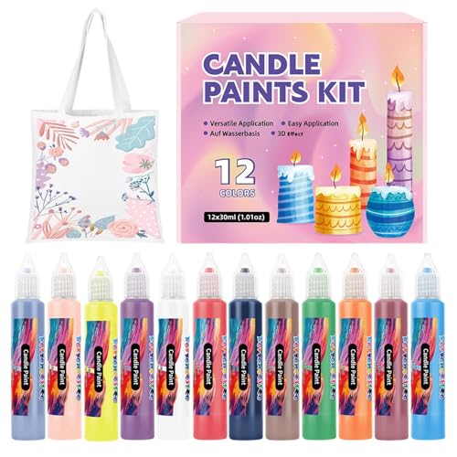 Krmoau Canvas Markers,12 Farben Kerzenmal Set Für Anfänger - Textilmarker Für Baumwolle Und Glas,Einfaches Mal-Set Für Kinder Und Erwachsene Für Feiern Geschenkideen Krmoau Canvas Markers,12 Farben Kerzenmal Set Für Anfänger - Textilmarker Für Baumwolle Und Glas,Einfaches Mal-Set Für Kinder Und Erwachsene Für Feiern Geschenkideen von Krmoau