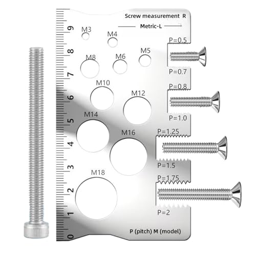 Krmoau Gewindegrößen Prüfer - Schrauben Und Muttern Lehre,Aus Edelstahl Robuster Tragbar Für Fertigungstechniker Baumarkt Baustelle Mechaniker Krmoau Gewindegrößen Prüfer - Schrauben Und Muttern Lehre,Aus Edelstahl Robuster Tragbar Für Fertigungstechniker Baumarkt Baustelle Mechaniker von Krmoau
