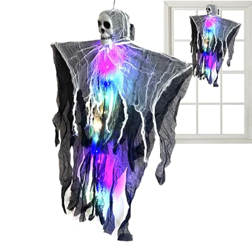 Krmoau Halloween Skelett Dekoration,Halloween Skelett Schwebende - Schwebende Beleuchtete Deko Mit Nebel Für Garten Wand Maskenbälle Karneval Klassenzimmer Höfe Krmoau Halloween Skelett Dekoration,Halloween Skelett Schwebende - Schwebende Beleuchtete Deko Mit Nebel Für Garten Wand Maskenbälle Karneval Klassenzimmer Höfe von Krmoau