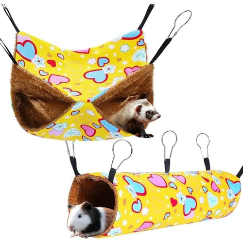 Krmoau Hamster Hängematte, 2 Stück Kleintier Hängematte, Bequemes Schlafmöbel Für Kleintiere Zum Ausruhen Zuhause Wohnzimmer Schlafplatz von Krmoau