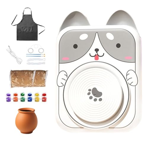 Krmoau Kleine Töpferscheibe USB 5V DC - Kindgerechte Töpferscheide Mit Tiermotiven | Einsteigerfreundliches Werkzeug Zum Formen Gestalten Schnitzen Modellieren Von Ton Krmoau Kleine Töpferscheibe USB 5V DC - Kindgerechte Töpferscheide Mit Tiermotiven | Einsteigerfreundliches Werkzeug Zum Formen Gestalten Schnitzen Modellieren Von Ton von Krmoau