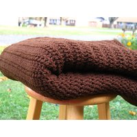 Großer Brauner Afghan/Überwurf Braune Decke Sofa Einweihungsgeschenk Doom Room Decor von KrochetbyKrishani