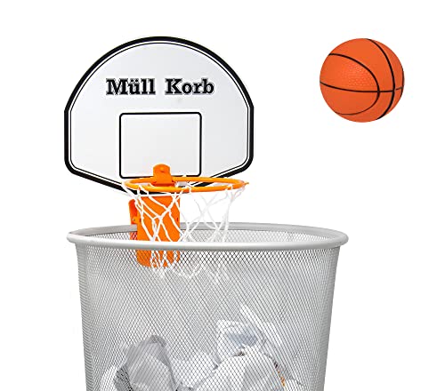KrockaZone. Mini Basketballkorb für den Mülleimer Papierkorb mit kleinem Ball - Spaß fürs Zimmer, Tür, Büro, Zuhause, Kinder, Sport, Spielzeug von KrockaZone.