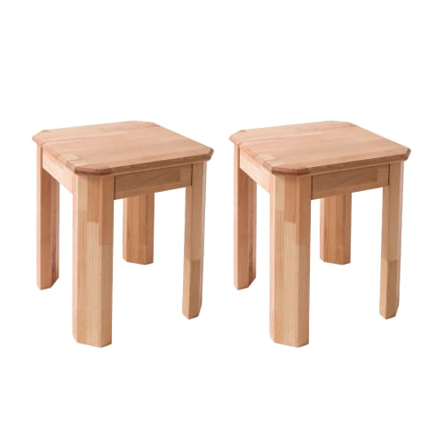 Krok Wood 2X Hocker aus Massivholz in Buche 35x35x45 cm (Berlin) von Krok Wood